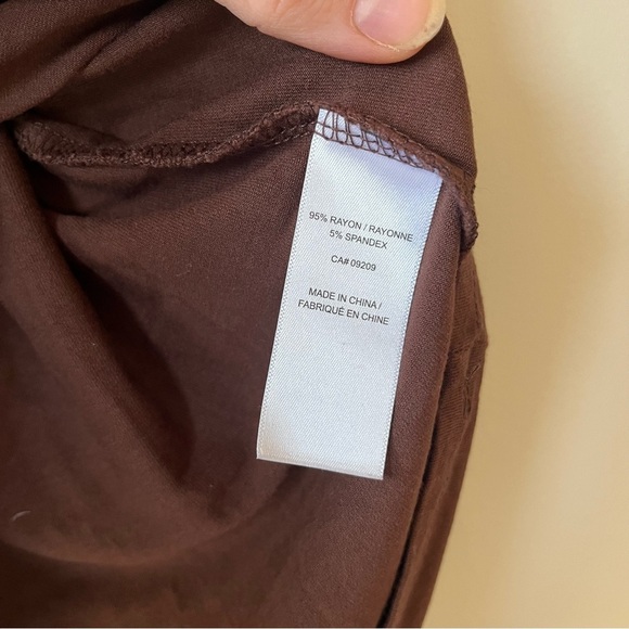 Cleo petites brown mock neck long sleeve top size large soft stretchy minimalist - Picture 3 of 8